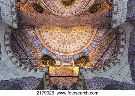 Low Angle View Of The Ornate Design On The Ceiling Of The Mosque Of The Valide Sultan; Istanbul Turkey View Large Photo Image Stock Photograph - Low Angle View Of The Ornate Design On The Ceiling Of The Mosque Of The Valide Sultan; Istanbul Turkey. Fotosearch