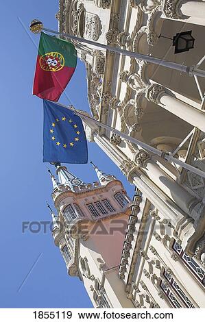 Low Angle View Of Town Hall, Sintra, Portugal View Large Photo Image Stock Photo - Low Angle View Of Town Hall, Sintra, Portugal. Fotosearch