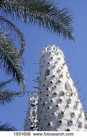 Stock Photo - Low Angle View Of Two Pigeon Towers, Hurghada, Egypt; Hurghada, Egypt. Fotosearch