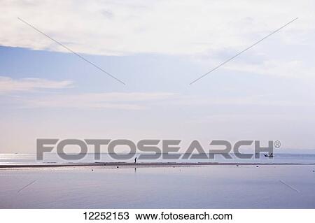Stock Image - Low tide at Nathon Beach on Ko Samui; Nathon, Ko Samui, Thailand. Fotosearch