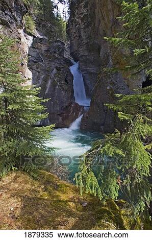 Stock Photography - Lower Falls Of Johnston Creek, Canada.. Fotosearch