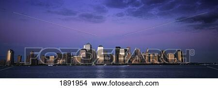 Picture - Lower Manhattan Skyline At Dusk. Fotosearch