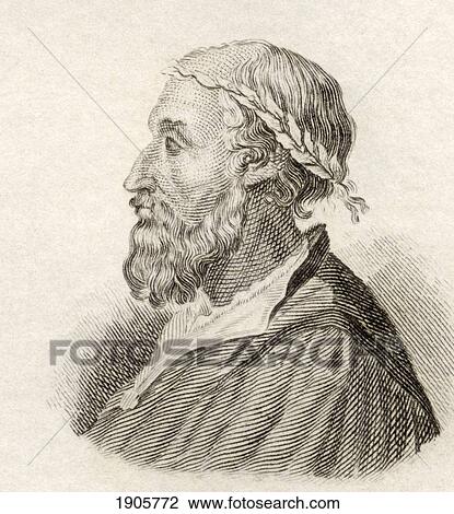 Stock Image - Ludovico Ariosto, 1474 To 1533. Italian Poet. From Crabb's Historical Dictionary Published 1825.. Fotosearch