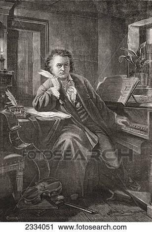 Ludwig Van Beethoven, 1770 - 1827. German Composer And Pianist. From Nuestro Siglo, Published 1883. View Large Photo Image Stock Image - Ludwig Van Beethoven, 1770 - 1827. German Composer And Pianist. From Nuestro Siglo, Published 1883.. Fotosearch