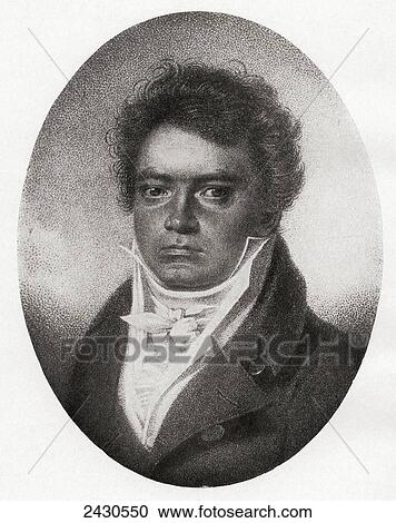 Stock Image - Ludwig van Beethoven, 1770 - 1827. German composer and pianist. From The Listener's History of Music, published 1925.. Fotosearch
