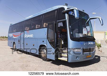 Stock Photo - Luxury tourist bus, near Shiraz; Iran. Fotosearch