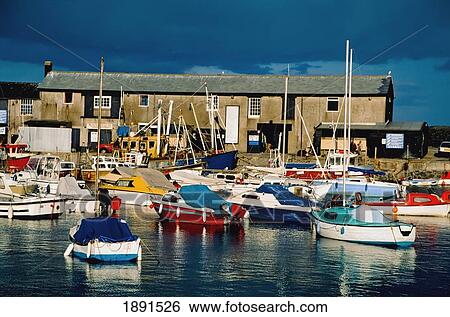 Stock Photograph - Lyme Regis Marina. Fotosearch