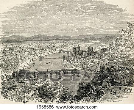 Lyons, France In The 19Th Century. From French Pictures By The Rev. Samuel G. Green, Published 1878. View Large Photo Image Stock Photograph - Lyons, France In The 19Th Century. From French Pictures By The Rev. Samuel G. Green, Published 1878.. Fotosearch