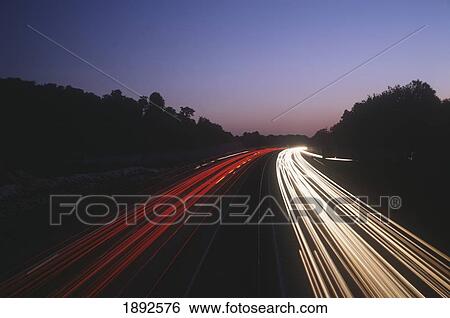 Stock Photograph - M25 Motorway At Dusk. Fotosearch