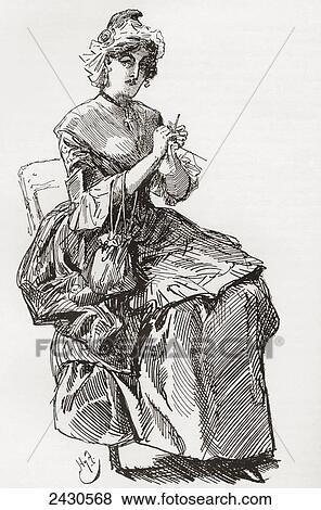 Stock Photo - Madame Defarge. Illustration by Harry Furniss for the Charles Dickens novel A Tale of Two Cities from The Testimonial Edition, published 1910.. Fotosearch