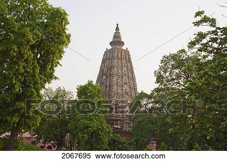 Stock Photography - Mahabodi Temple At Dusk, Bodhgaya, Bihar, India. Fotosearch
