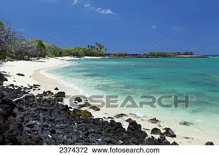 Stock Image - Mahai'ula Beach; Big Island, Hawaii, United States of America. Fotosearch