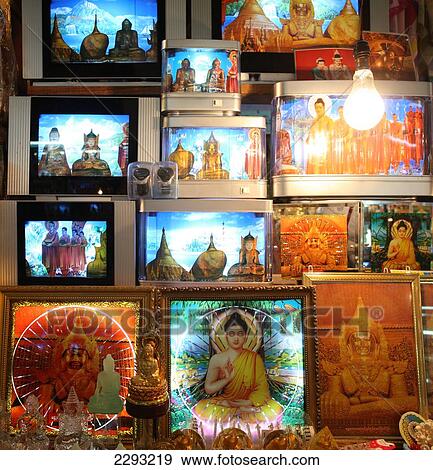 Stock Photo - Mahamuni Paya Buddha images; Mandalay, Burma. Fotosearch