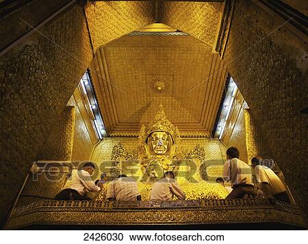 Stock Image - Mahamuni Paya; Mandalay, Myanmar. Fotosearch