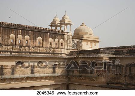 Stock Photograph - Maharani Courtyard, Amber Palace & Fort, Rajasthan, India. Fotosearch
