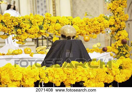 Stock Photo - Main Altar In The Iglesia De La Soledad (Church) Decorated For The Celebration Of D. Fotosearch