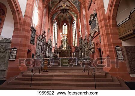 Stock Image - Main Altar Of The Collegiate Church In Wertheim Am Main, Baden-Wurttemberg, Germany. Fotosearch