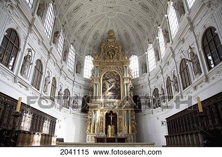 Main Altar Of The St. Michael Church, Munich, Bavaria, Germany View Large Photo Image Stock Photography - Main Altar Of The St. Michael Church, Munich, Bavaria, Germany. Fotosearch