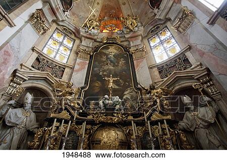 Main altarpiece of the Stiftkirche (church), Duernstein in Wachau, Lower Austria, Austria View Large Photo Image Stock Photo - Main altarpiece of the Stiftkirche (church), Duernstein in Wachau, Lower Austria, Austria. Fotosearch