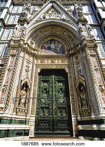 Stock Photography - Main Entrance Door Of Duomo In Florence. Fotosearch