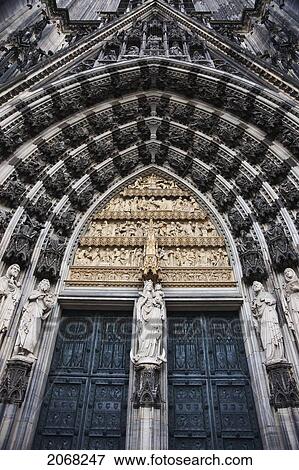 Main Entrance (South Portal) Of Cologne Cathedral; Cologne North Rhine-Westphalia Germany View Large Photo Image Stock Photo - Main Entrance (South Portal) Of Cologne Cathedral; Cologne North Rhine-Westphalia Germany. Fotosearch
