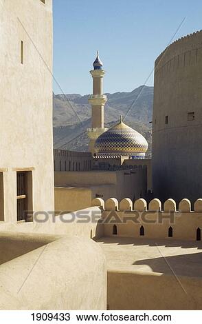 Main Mosque Seen From Fort, Nizwa, Oman. View Large Photo Image Stock Image - Main Mosque Seen From Fort, Nizwa, Oman.. Fotosearch