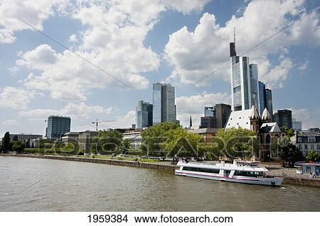 Picture - Main River And Skyline In Frankfurt Am Main, Germany. Fotosearch