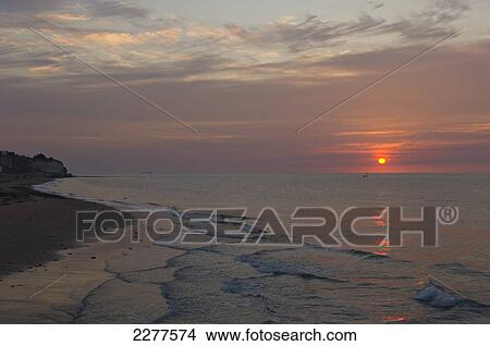 Picture - Main Sands Beach at sunrise; Ramsgate, Kent, England. Fotosearch