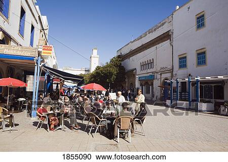 Main Square Cafe, Place Moulay Hassan, Essaouira, Morocco View Large Photo Image Stock Image - Main Square Cafe, Place Moulay Hassan, Essaouira, Morocco. Fotosearch