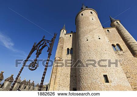 Stock Photograph - Main Tower And Well Of The Alcazar; Segovia, Segovia Province, Spain. Fotosearch