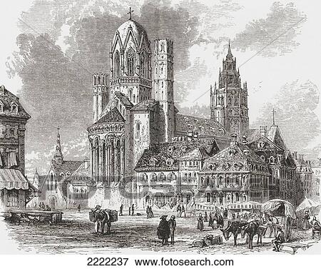 Mainz Cathedral, Aka St. Martin's Cathedral, Mainz, Germany In The 19Th Century. From Pictures From The German Fatherland Published C. 1880. View Large Photo Image Stock Photo - Mainz Cathedral, Aka St. Martin's Cathedral, Mainz, Germany In The 19Th Century. From Pictures From The German Fatherland Published C. 1880.. Fotosearch