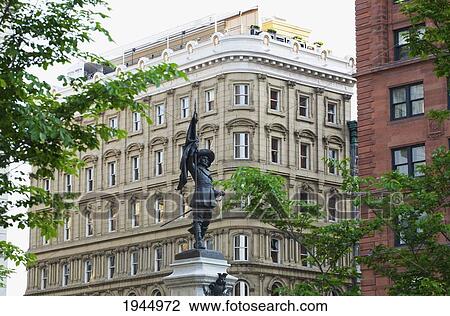 Stock Image - Maisonneuve Monument In Place-D'armes In Old Montreal; Montreal Quebec Canada. Fotosearch