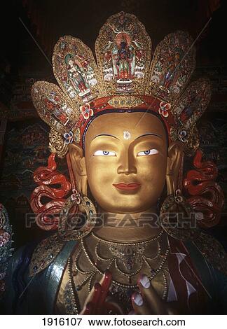 Stock Photo - Maitreya Buddha At Thikse Monastery. Fotosearch