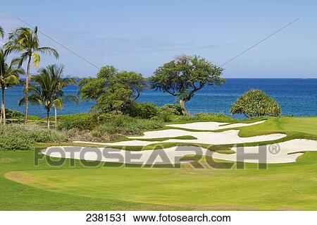 Stock Image - Makena Golf Course; Makena, Maui, Hawaii, United States of America. Fotosearch