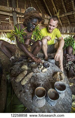 Stock Photo - Making Kava; Tanna Island, Vanuatu. Fotosearch