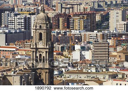 Malaga Cathedral Tower Above City View Large Photo Image Stock Image - Malaga Cathedral Tower Above City. Fotosearch