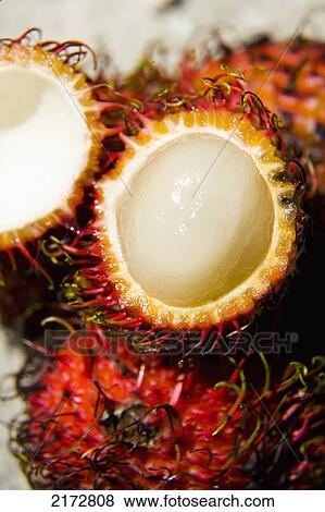 Stock Photo - Malaysia, Pantai Cenang (Cenang beach); Pulau Langkawi, Rambutan fruit. Fotosearch