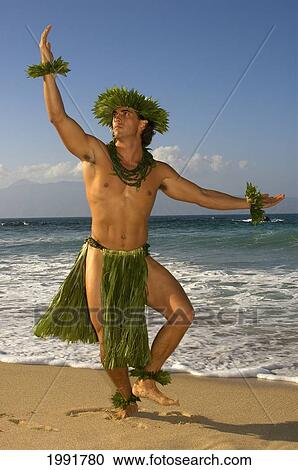 Male Hula Dancer In Ti-Leaf Costume, Haku, Lei, In A Dancing Pose On The Beach View Large Photo Image Stock Image - Male Hula Dancer In Ti-Leaf Costume, Haku, Lei, In A Dancing Pose On The Beach. Fotosearch