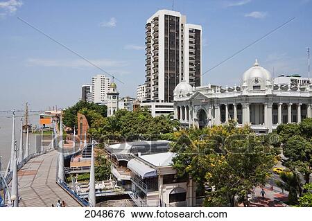 Stock Photograph - Malecon 2000 And Municipal Palace, Guayaquil, Guayas, Ecuador. Fotosearch