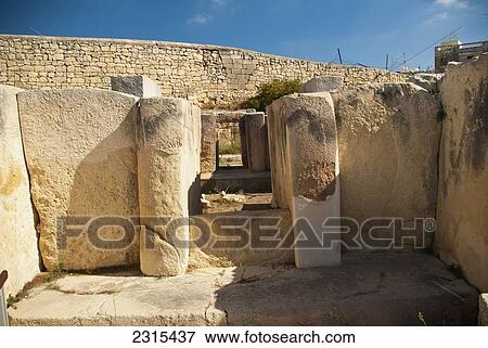 Stock Photo - Malta, Tarxien, View of Tarxien Temples. Fotosearch