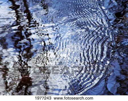 Stock Image - Mami Wata, Rhode Island, Bristol, Blithewold, Blue Water Patterns And Reflections.. Fotosearch