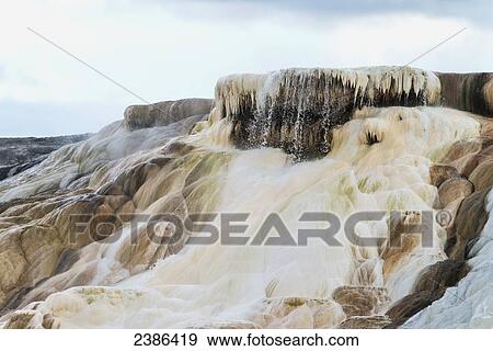 Stock Photo - Mammoth Hot Springs, Yellowstone National Park; Wyoming, United States of America. Fotosearch