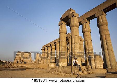 Picture - Man At Luxor Temple; Luxor, Egypt. Fotosearch