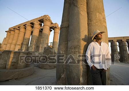 Man At Luxor Temple View Large Photo Image Stock Image - Man At Luxor Temple. Fotosearch