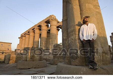 Stock Image - Man At Luxor Temple. Fotosearch