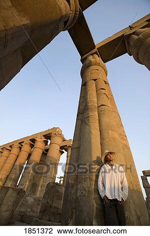 Stock Image - Man At Luxor Temple. Fotosearch