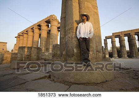 Man At Luxor Temple View Large Photo Image Stock Image - Man At Luxor Temple. Fotosearch
