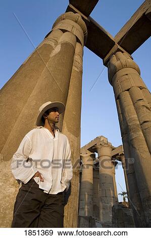Stock Photo - Man At Luxor Temple. Fotosearch