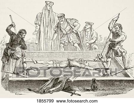 Stock Photo - Man Being Tortured On The Rack. From The National And Domestic History Of England By William Aubrey Published London Circa 1890. Fotosearch