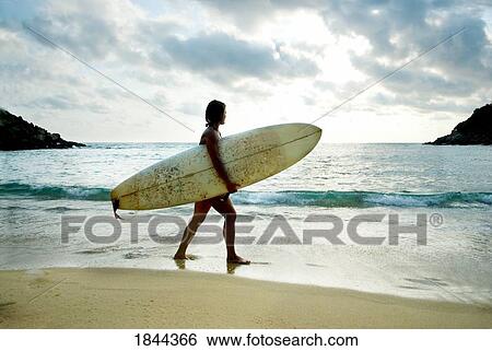 Man Carrying Surfboard On Beach; Mexico View Large Photo Image Stock Photograph - Man Carrying Surfboard On Beach; Mexico. Fotosearch
